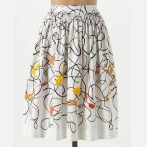 Anthropologie Maeve Shape Swirled full pleated skirt 8
